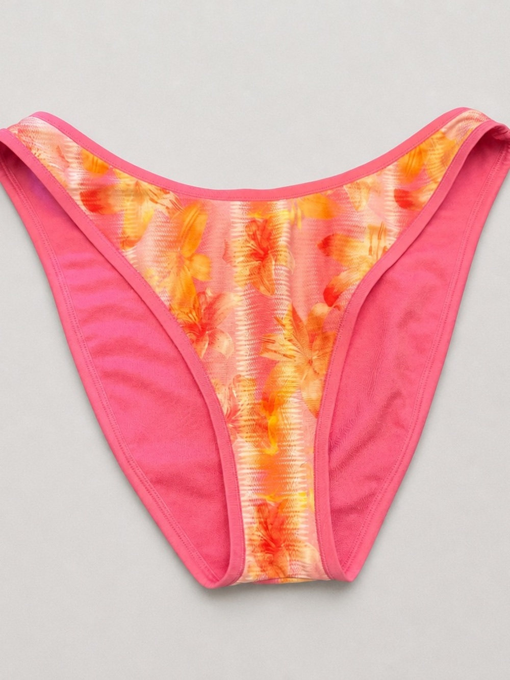 wild fable Pink Floral-Print Bikini Bottom with Yellow Accents